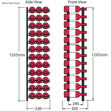 Load image into Gallery viewer, Wall Mounted Wine rack -36 bottle Label View