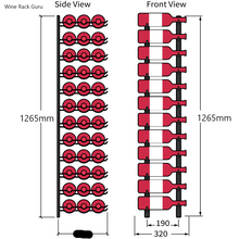 Load image into Gallery viewer, Wall Mounted Wine rack - Label View 36 bottle