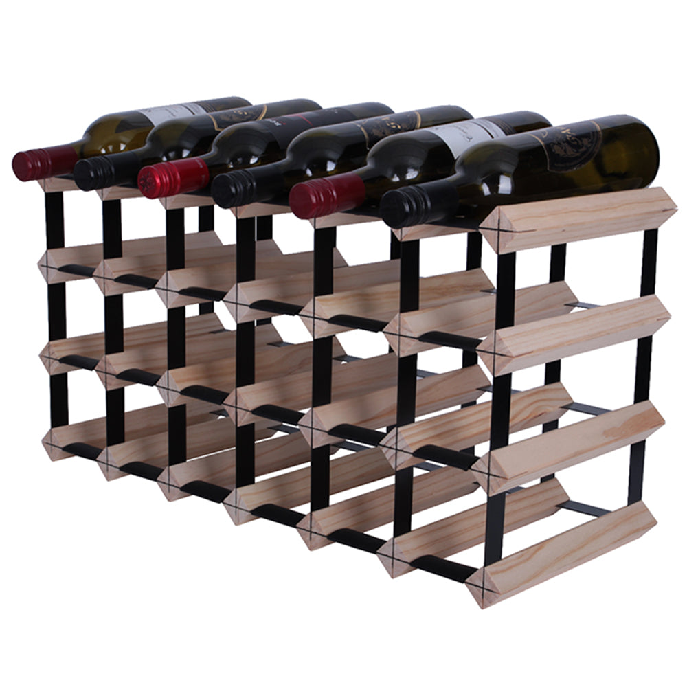 21/24 Bottle Timber Wine Rack - 6 x 3 Pockets