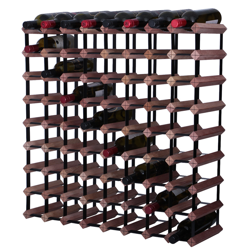 72 Bottle Timber Wine Rack - 8 x 8 Pockets
