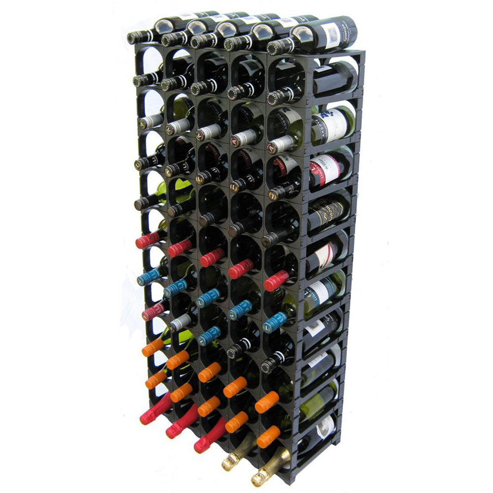 Cellarstack Modular System Wall Mounted 55/60 Bottle CellarStak™ modular Wine Rack 50 Pocket ...
