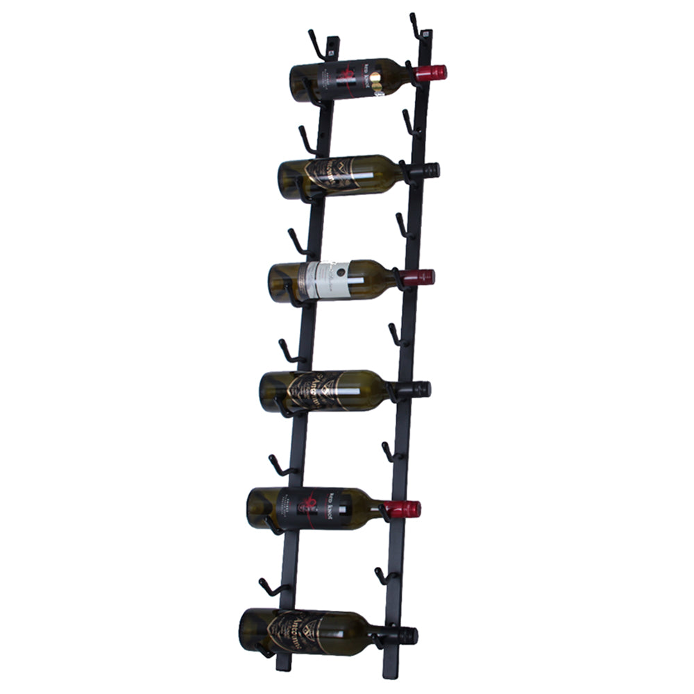 Wall Mounted Wine Rack  12 Bottle Label View Wine Rack Black or White