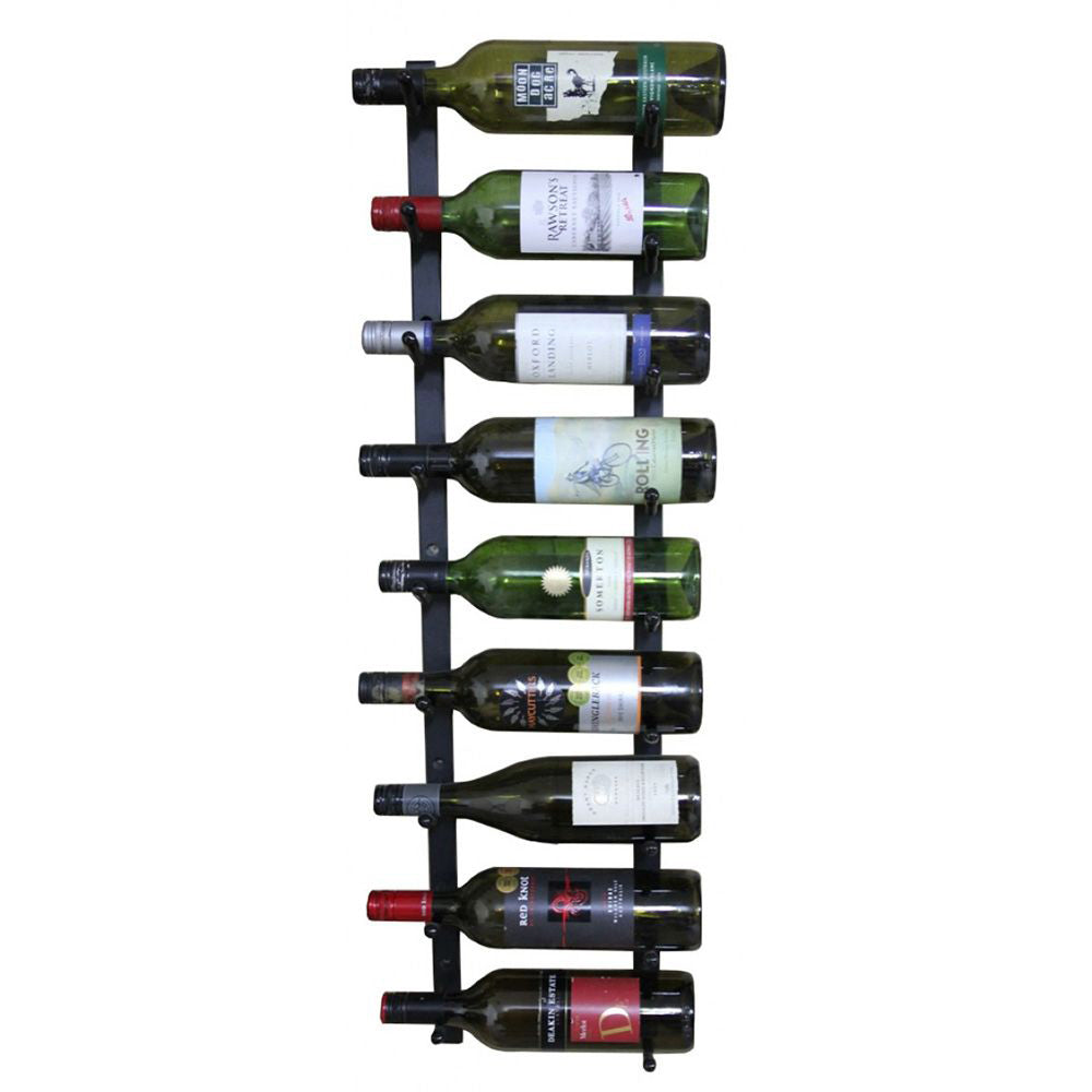 Wall Mounted Wine rack - 9 Bottle Label View